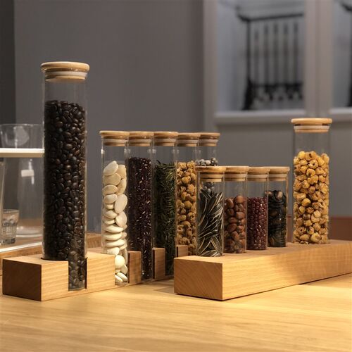 生豆熟豆展示架 创意试管底座咖啡厅展示架茶叶陈列支架定制