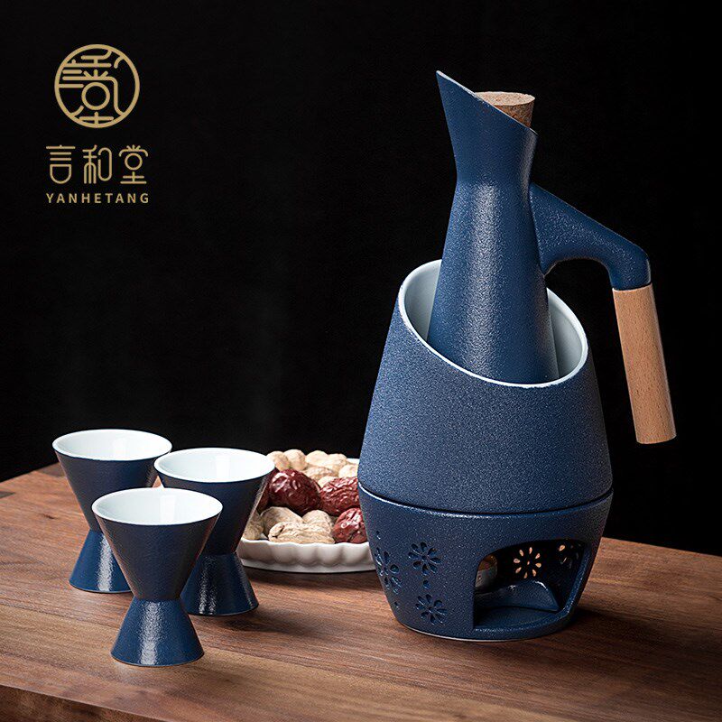 言和堂秋辰温酒器套装酒杯烫酒壶家用温酒壶酒具加热黄酒烫酒器