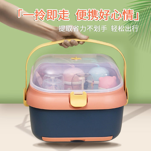 2021年新款宝宝奶瓶收纳箱婴儿专用放置沥干收纳盒小大号迷你外出