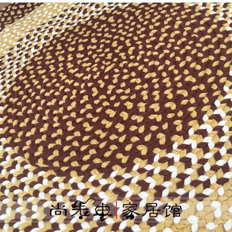 美式乡村圆形茶几地毯瑜伽地垫吊篮电脑椅垫客厅卧室床边北欧地毯