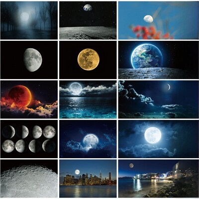 月亮月球月蚀装饰画天文太空挂画科学馆海报背景墙画相框