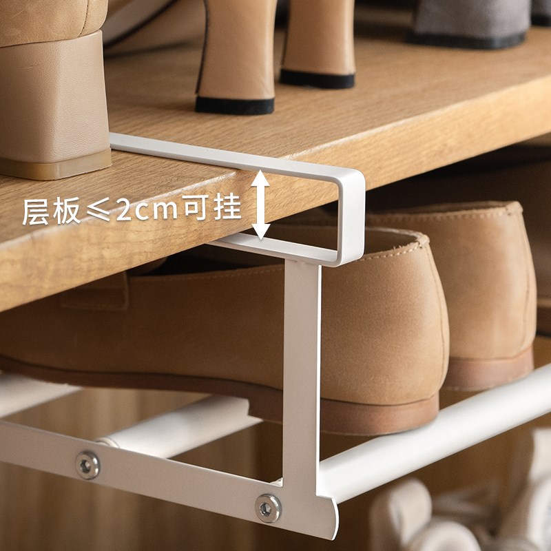 家用鞋柜收纳神器省空间分层隔板柜子可伸缩鞋架下挂式悬挂置物架