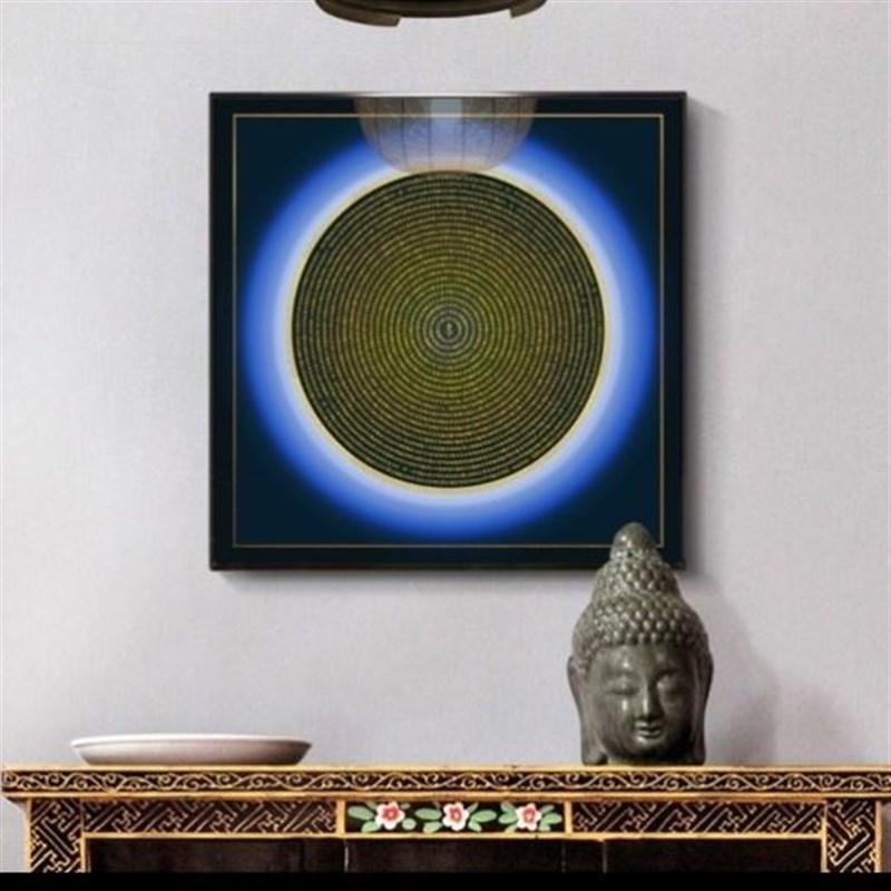 楞严咒文字壁画挂画金刚藏大圆满新中式客厅大悲咒佛经般若心经