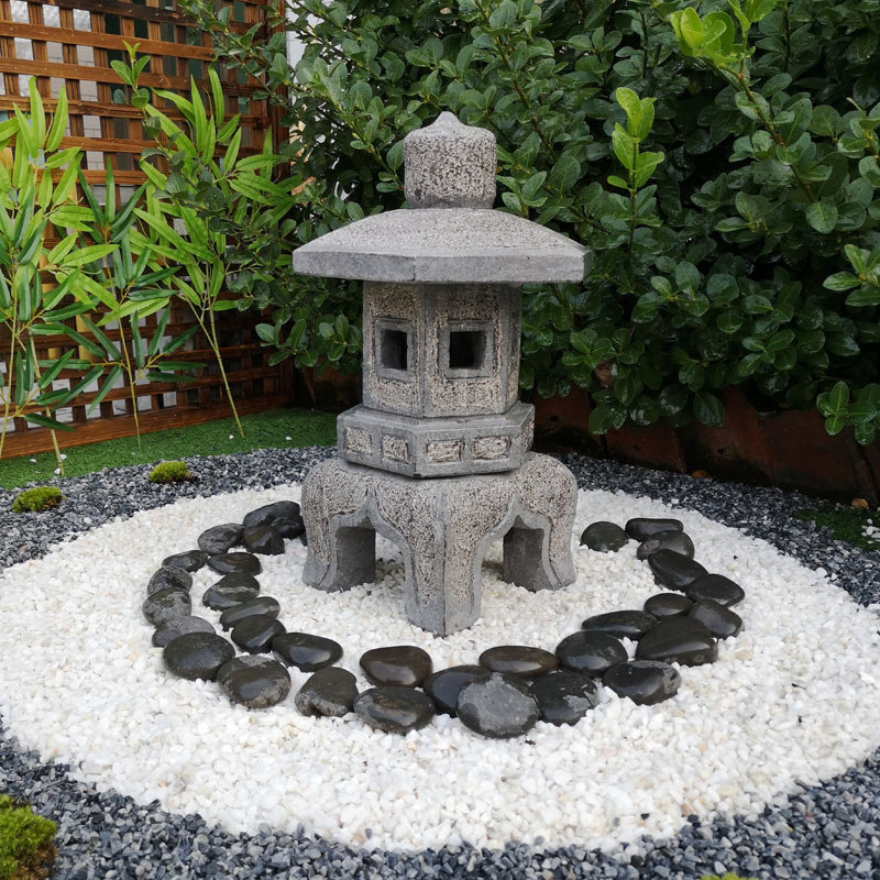 深灰色景观砾石黑色水洗石日式庭院米石造景枯山水露营风花园石子