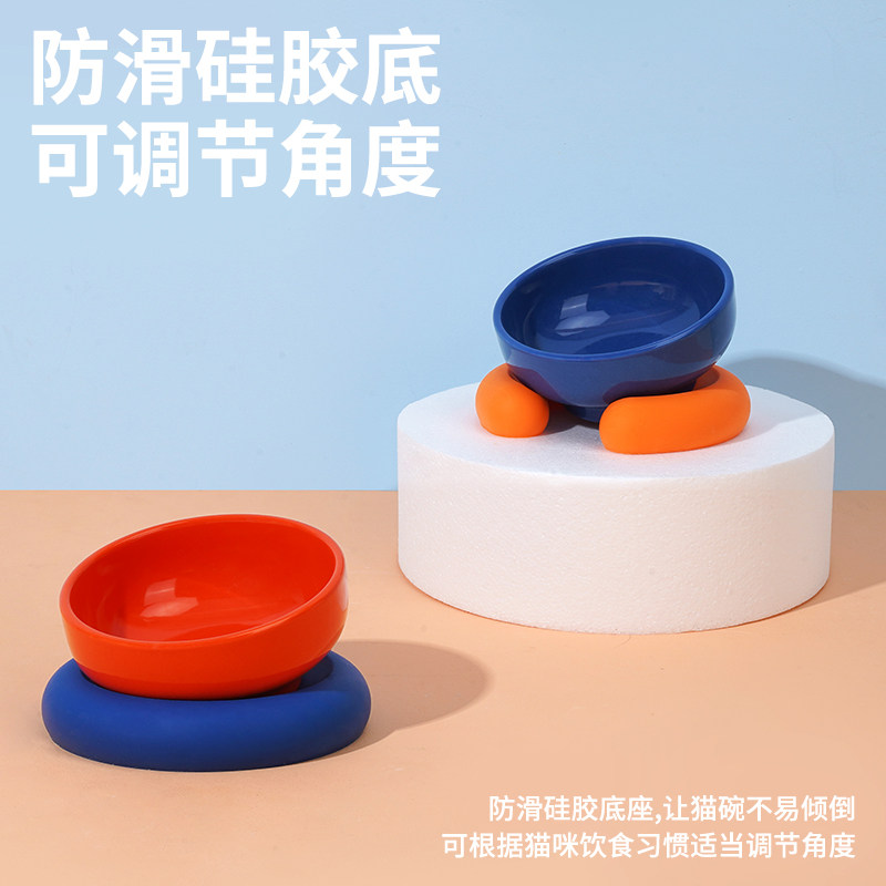 月饼喵ZEZE圈圈猫碗陶瓷宠物碗保护颈椎狗碗防打翻猫咪猫粮饮水