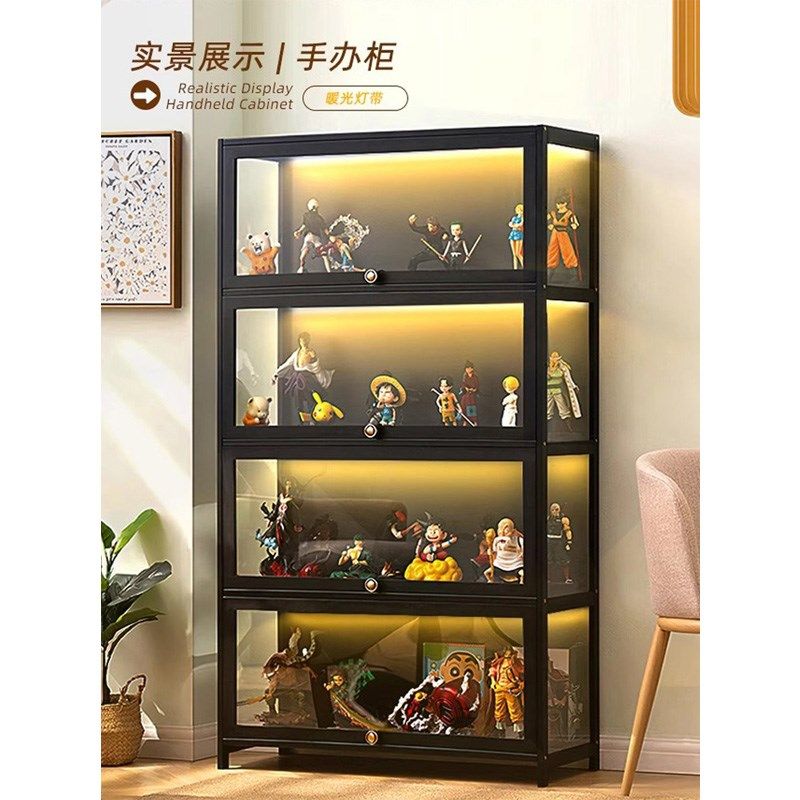 智能橱柜手办展示柜子酒柜衣柜书柜感应cob免开槽led灯条黑色电线