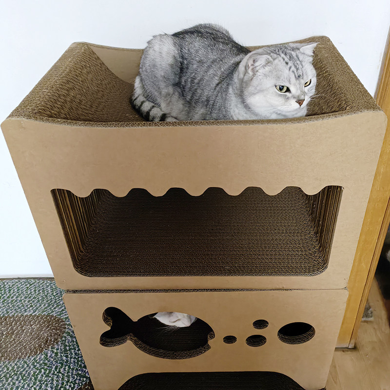 包邮新品组合型瓦楞纸猫窝猫抓板分体式猫爬架猫屋磨爪板蹭爪加厚