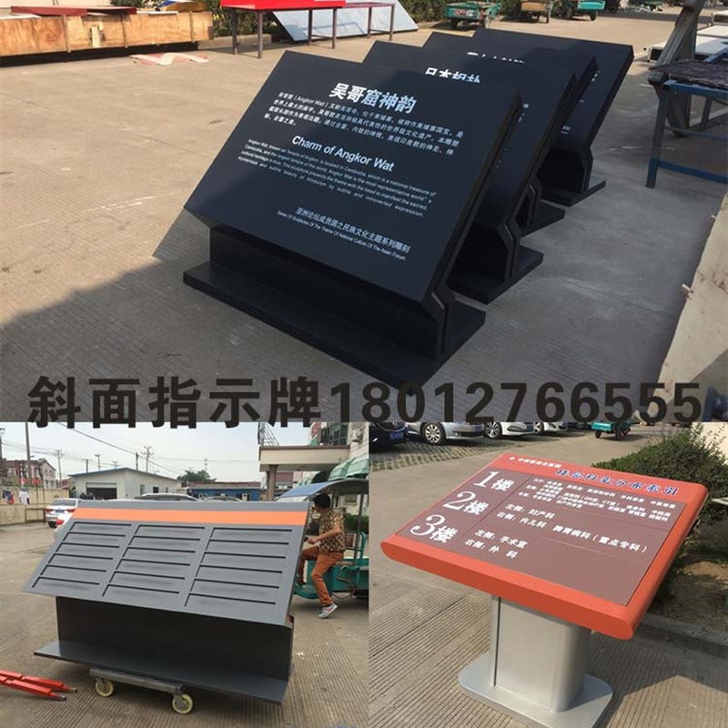 落地导视牌索引台户外不锈钢指示牌索引牌楼层大堂导览图斜面解说
