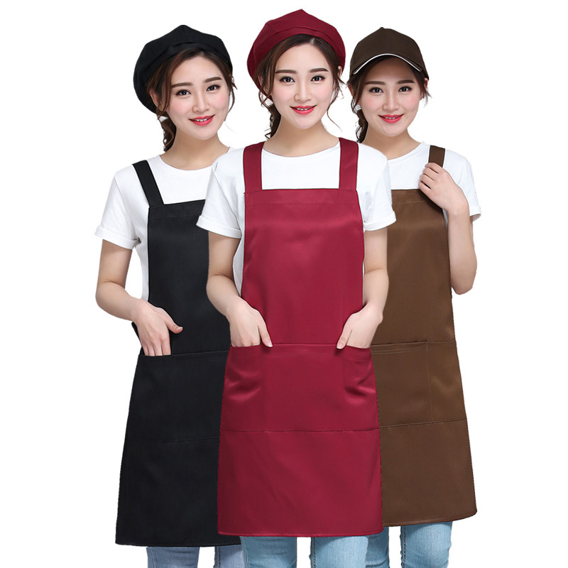围裙定制印字印logo快餐店酒店餐饮工作服厨房服务员时尚围腰订做
