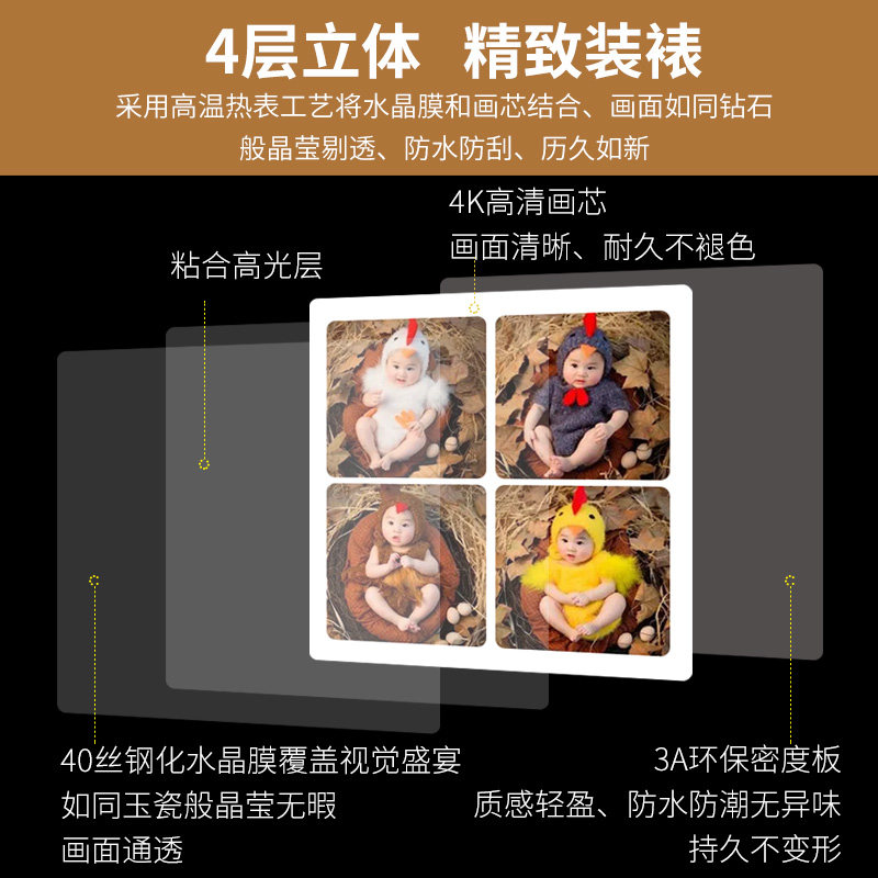 九宫格相框 挂墙婚纱宝宝照片创意组合宝宝照片创意组合定制