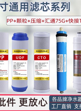 家用纯水机净水器滤芯五级反渗透10寸通用PP棉活性炭RO膜T33配件