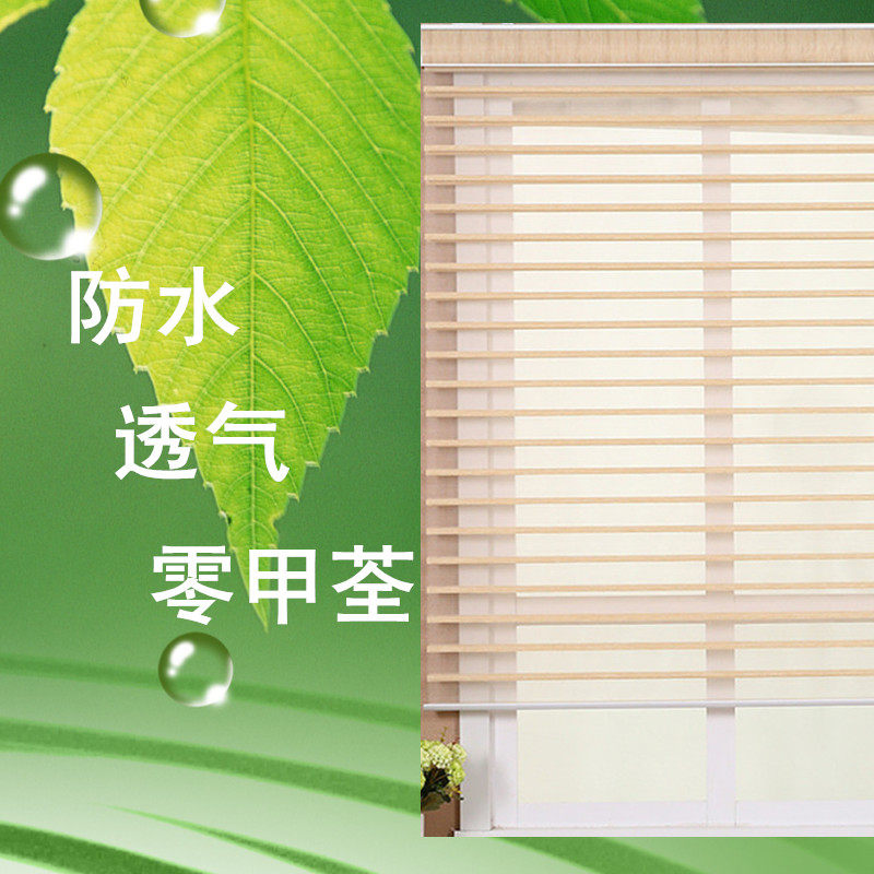 韩式卷帘防水遮光香格里拉帘柔纱帘客厅电动阳台遮光帘书房百叶窗