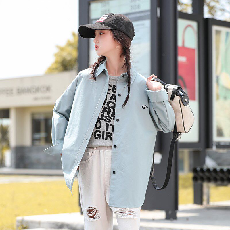 2024秋装新款女大童衬衫儿童长袖上衣宽松洋气女孩春秋季衣服百搭