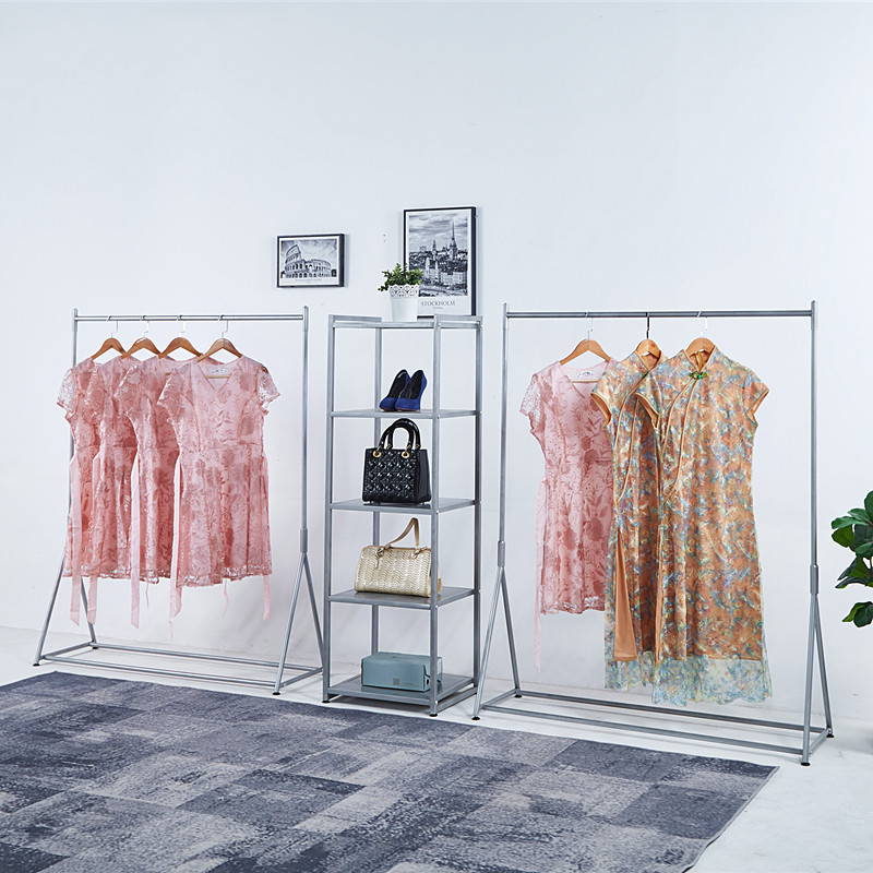 服装店展示架衣架女装落地式组合架子陈列侧挂架童装店单杠挂衣架