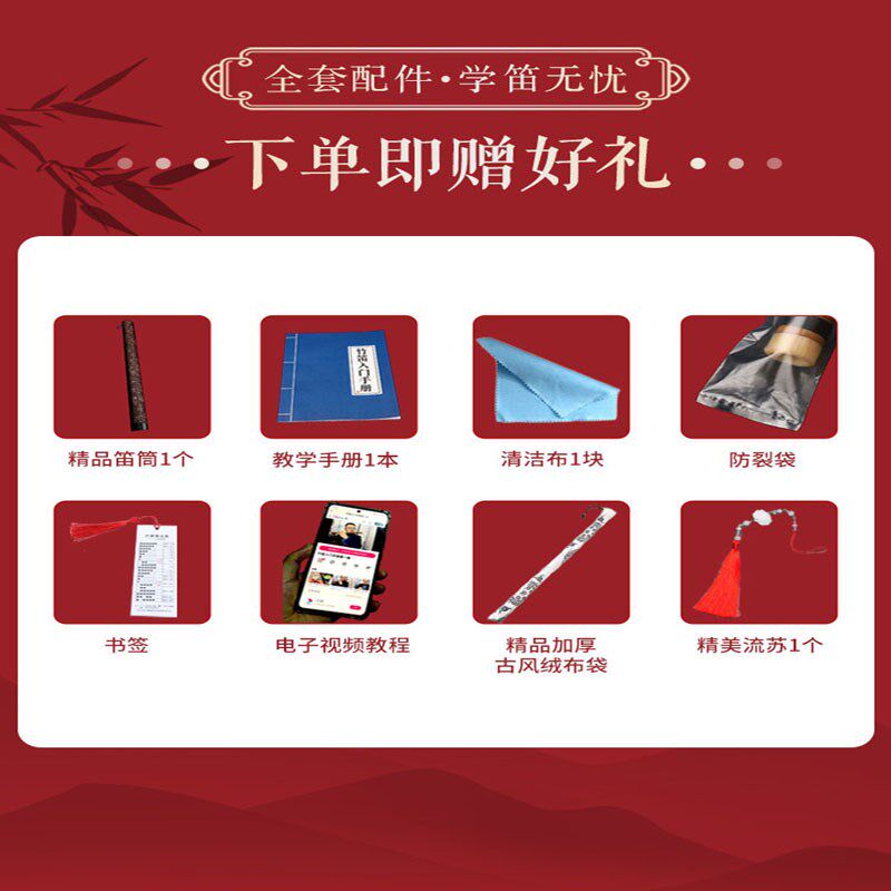 一吹就响专业6孔竖笛竹笛入门初学成人演奏EF儿童G调乐器CD顺笛