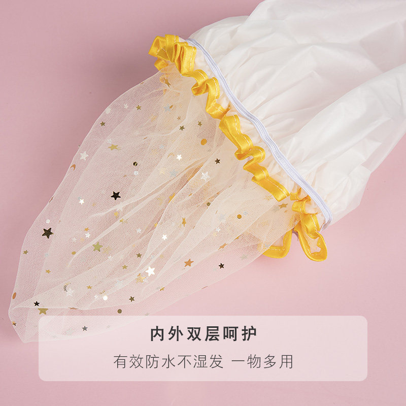 浴帽女防水洗澡加厚沐浴头发罩女款沐浴洗头套高级蕾丝防油烟帽子