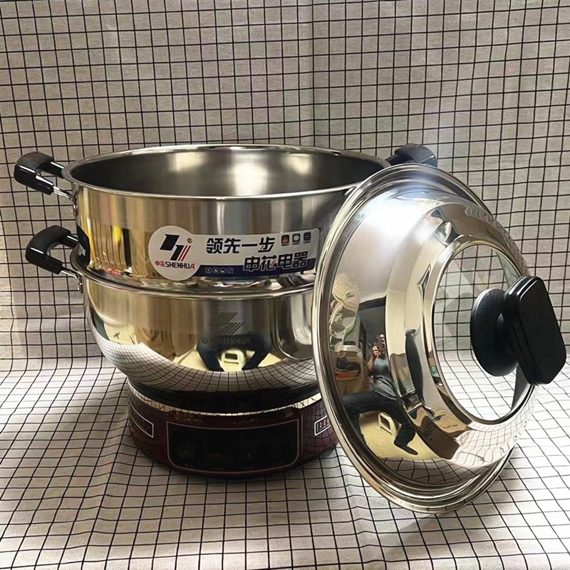 特厚 申花不锈钢多用锅 电热锅 炒锅 电蒸锅28-30-32cm电火锅