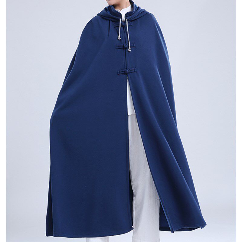 男女居士服纯棉加绒打坐披风禅修静坐观音斗篷打坐披肩僧服春秋款