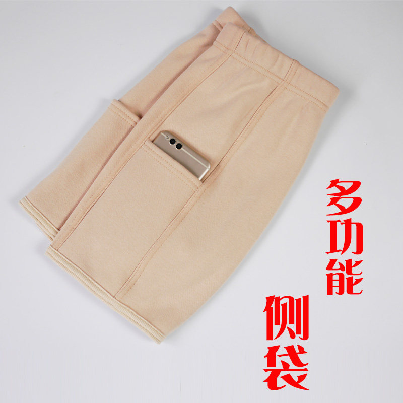 棉加绒加厚保暖安全裤女秋冬防走光护腰带袋三分打底短裤大码靴裤