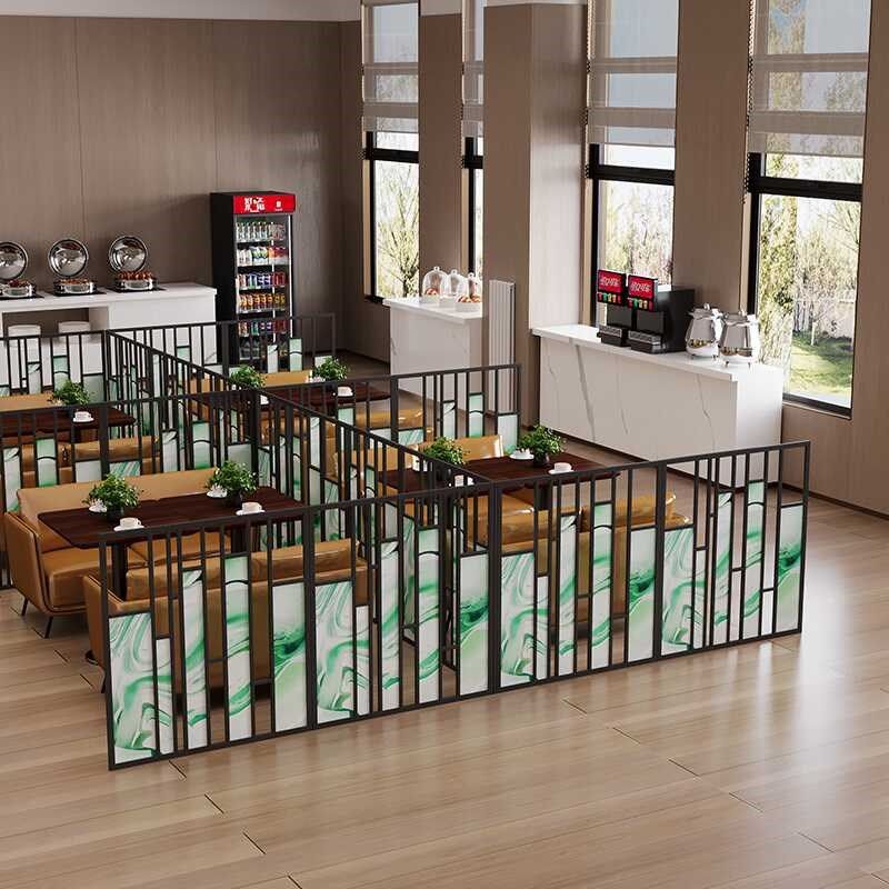 商用餐厅卡座中国风矮隔断火锅店烧烤奶茶店过道围栏铁艺半墙屏风