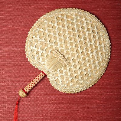 纯手工编织麦秸扇子芭蕉扇宫廷扇老式蒲扇团扇草编复古夏季驱蚊扇