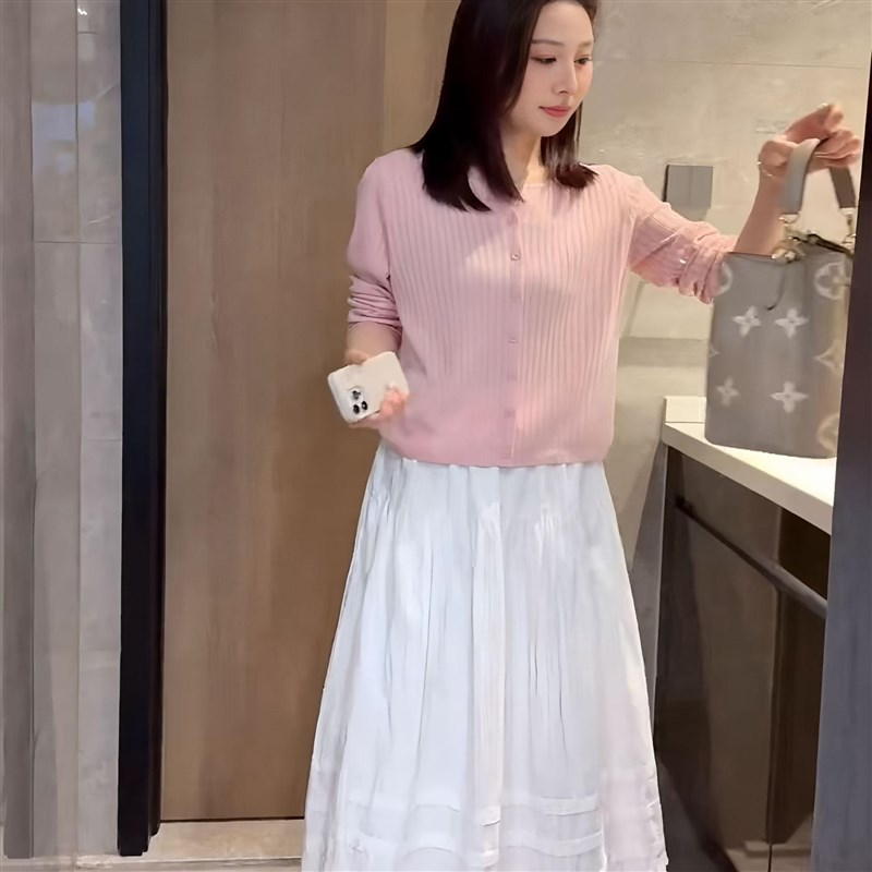 薄款针织开衫外套女春秋季2025新款V领长袖百搭显瘦外搭短款上衣
