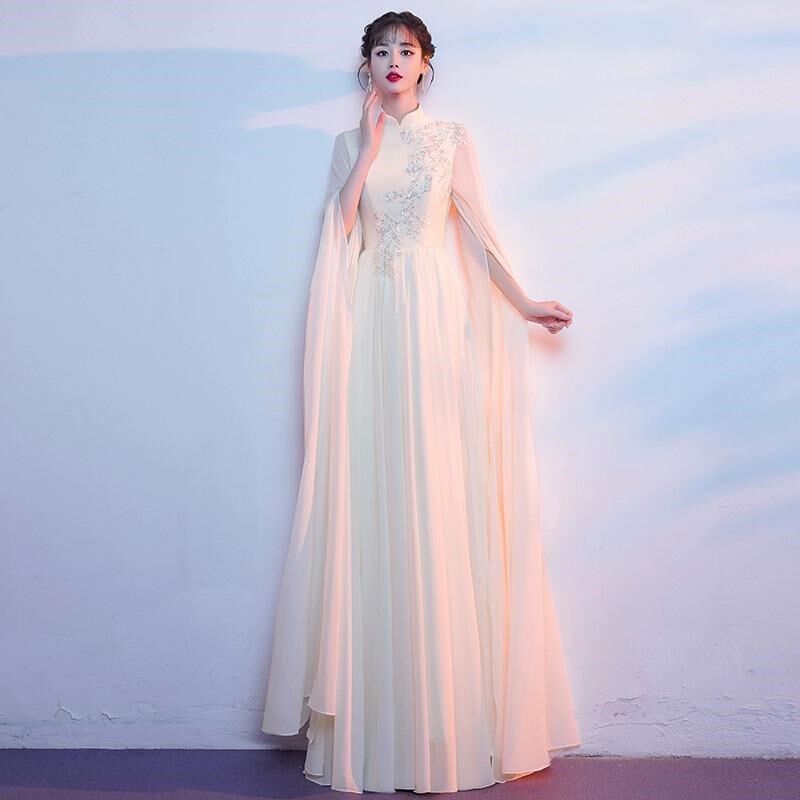 大合唱团演出服长裙古筝二胡民乐主持人朗诵高端表演礼服艺考服装