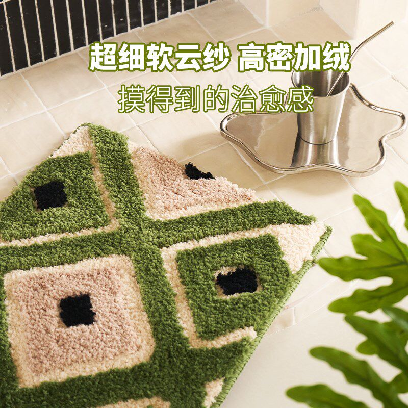 奈司地垫浴室地毯卫生间门口专用脚垫厕所毛绒毛毯家用吸水防滑垫