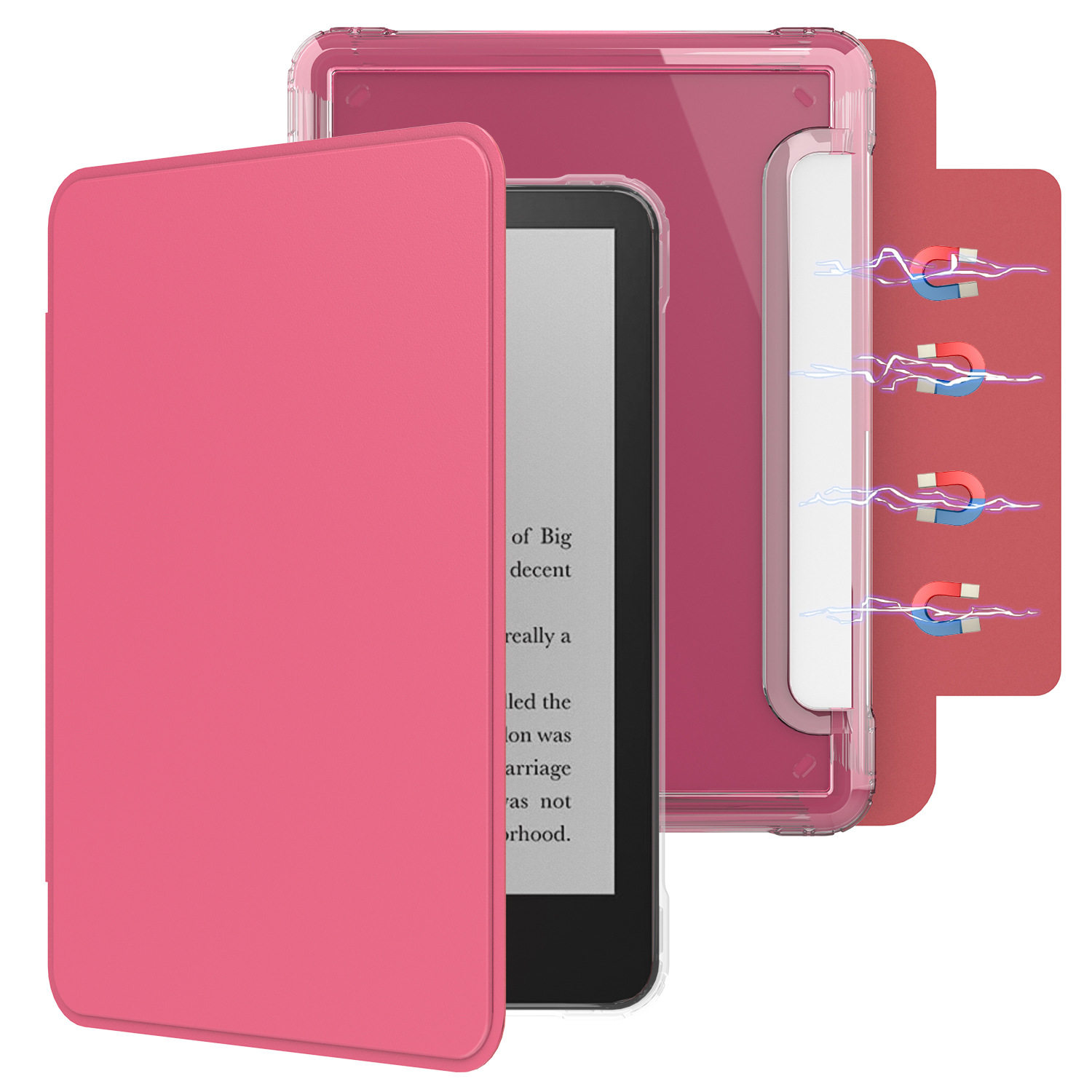 kindle壳可拆分适用paperwhite6磁吸分离壳kpw6543亚克力透明保护套K11分体壳青春版2024/2022翻盖休眠壳软边