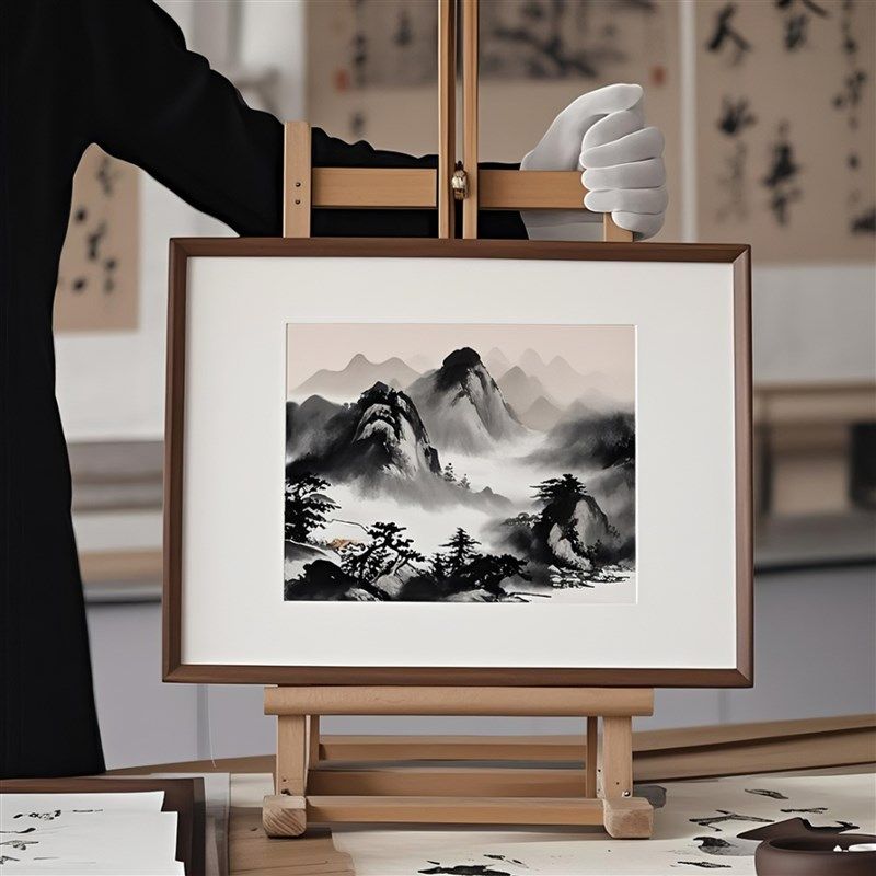 黑胡桃木相框挂墙任意尺寸定制实木相框摆台画框空框加照片打印