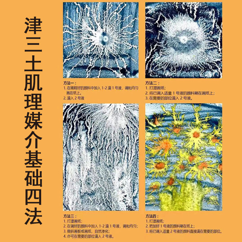 津三土肌理媒介套装国画颜料水彩颜料肌理媒介剂绘画专用