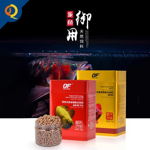 OF仟湖龙鱼饲料金龙红龙银龙雷龙专用颗粒鱼食傲深G1G2鱼粮高蛋白