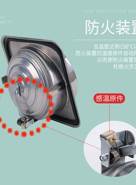羚展运祥不锈钢高密闭导流厨房公共烟道抗负压止逆防火防烟止回阀