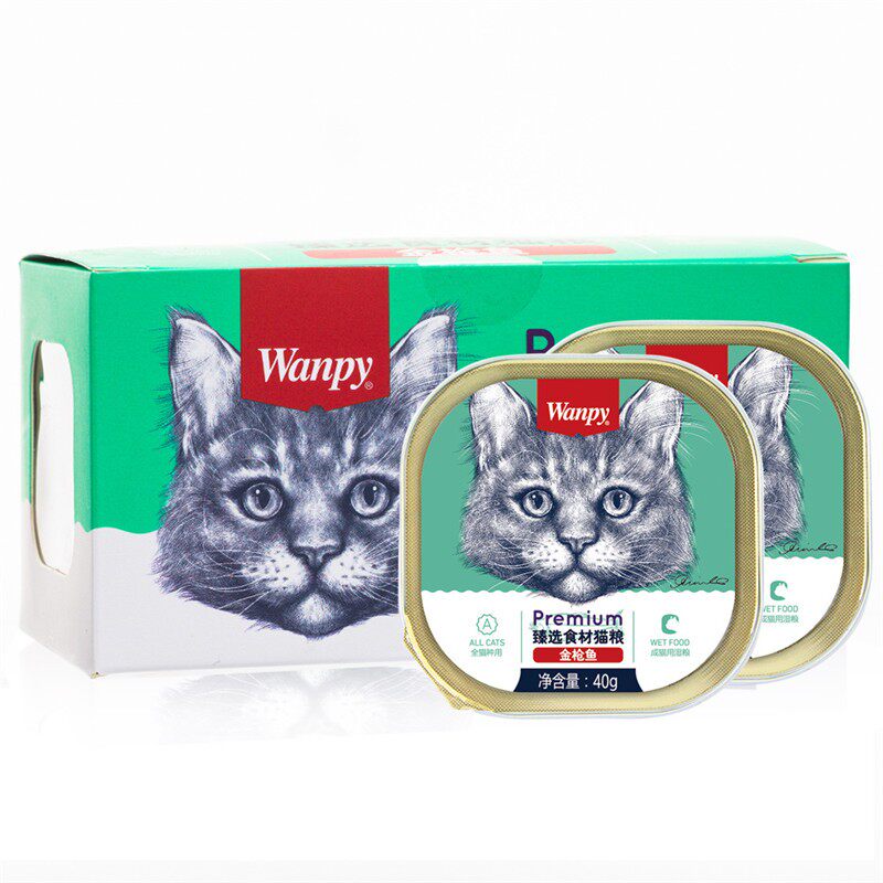 顽皮wanpy猫罐头猫零食猫咪湿粮鲜封包40g*6罐成幼猫餐盒猫咪零食
