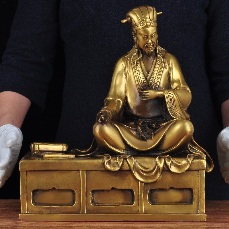 铜孔明摆件诸葛亮家居客厅玄关公司办公室老板桌开业礼品工艺品