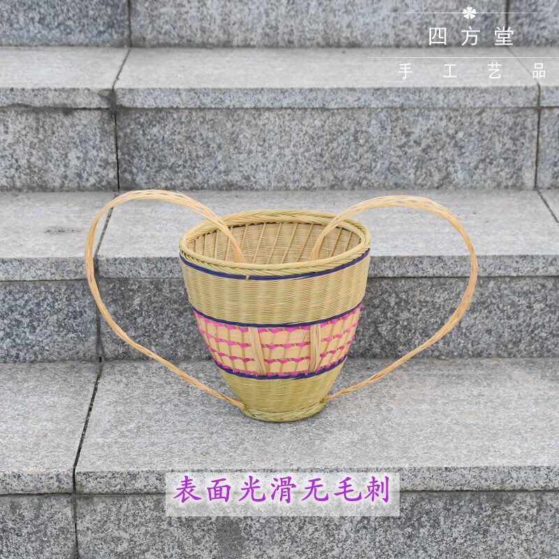 纯手工竹编儿童舞蹈道具幼儿园小背篓收纳玩具背篓小孩子背篼包邮