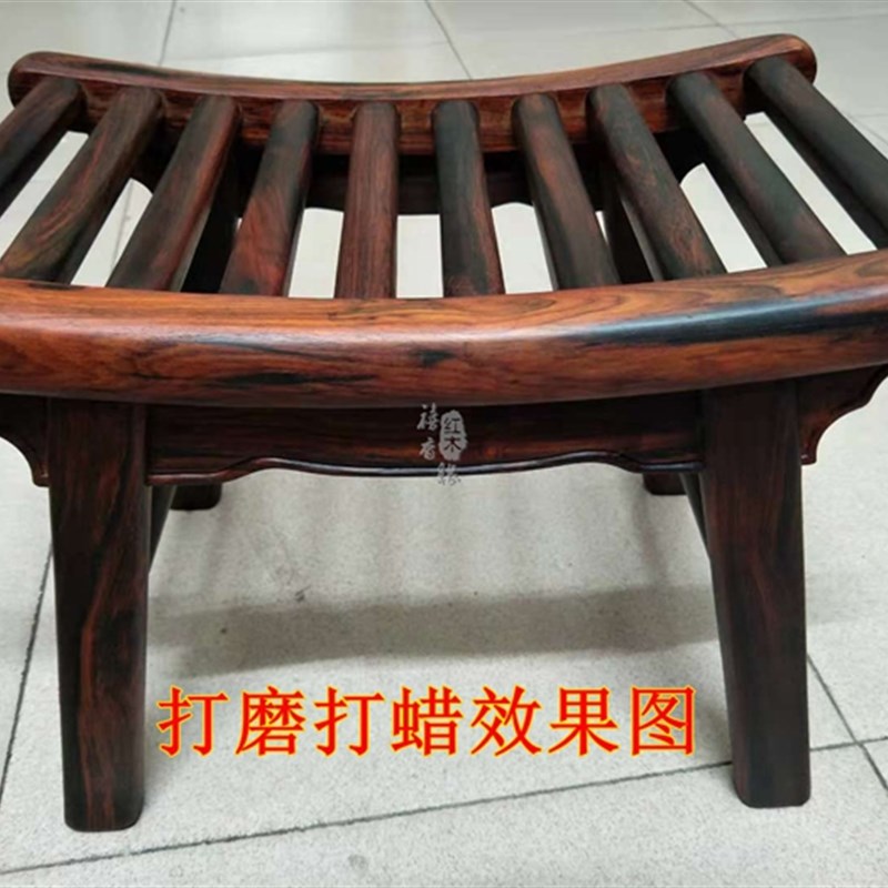 老挝大红酸枝四方板凳儿童凳子便携户外马扎钓鱼椅子换鞋长方凉凳