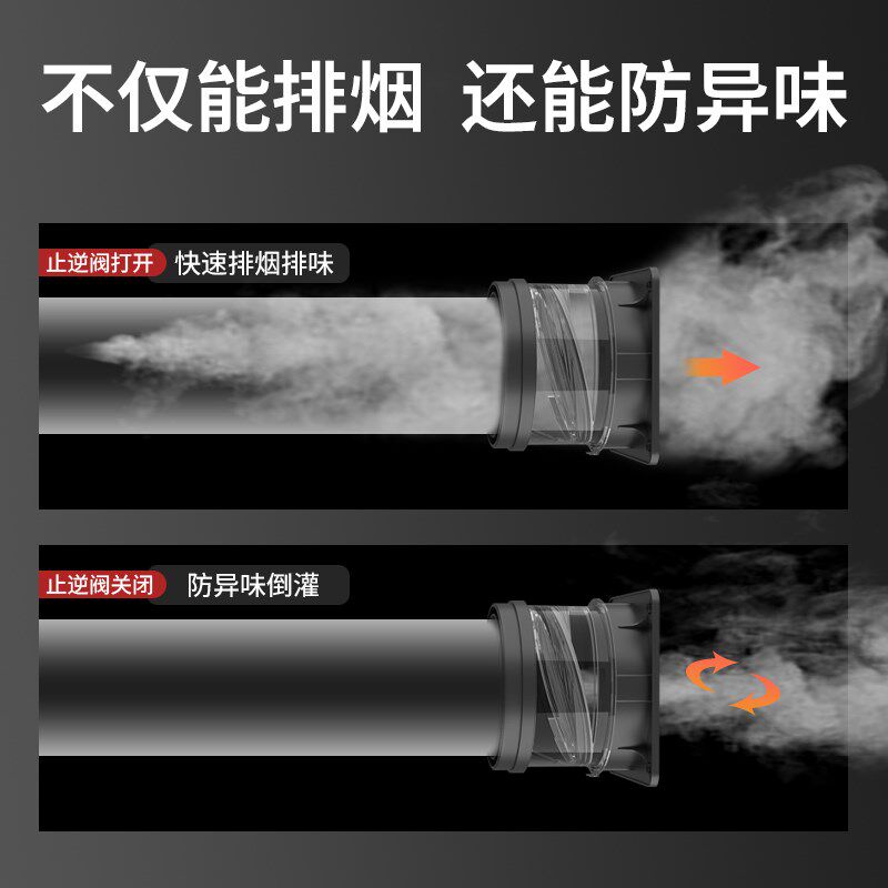 厨房烟道止逆阀抽油烟机排烟管逆止阀卫生间止逆阀单向止烟阀专用