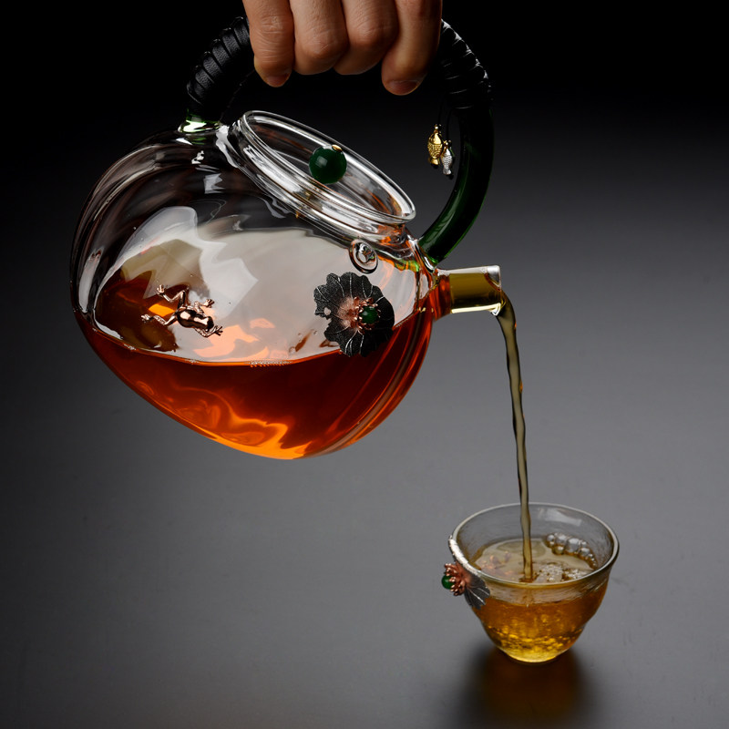 玻璃烧水壶加厚耐高温功夫茶具日式透明煮茶壶大号电陶炉套装家用