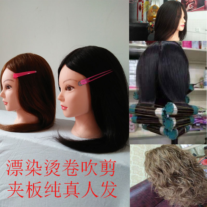 全真人发教习头模 美发公仔头真发头模假人头模特头烫卷剪发练习