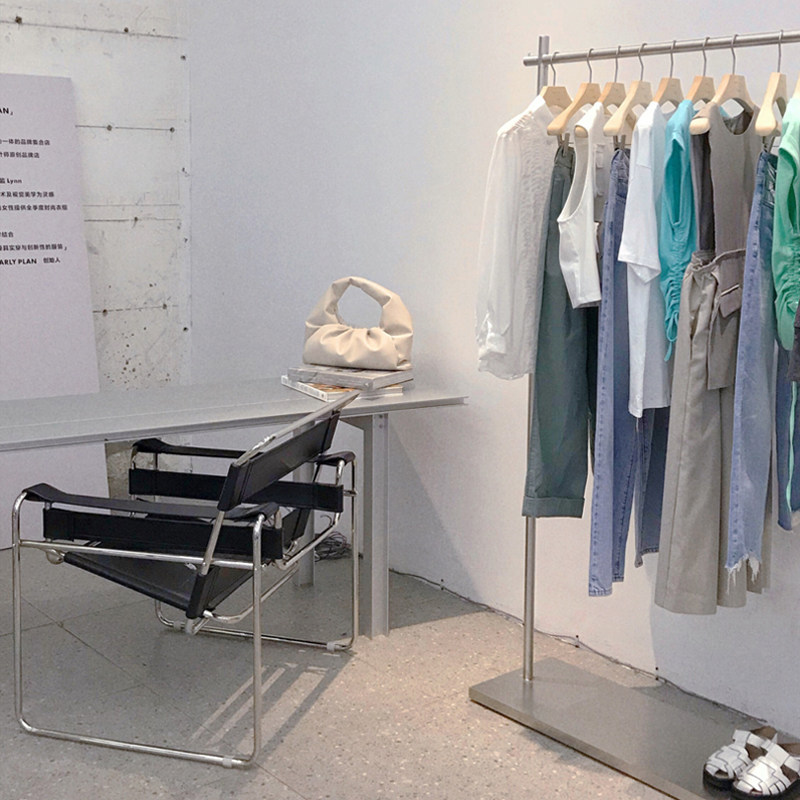 服装店展示架落地式陈列架挂衣杆侧挂中岛简约高档网红女装店货架