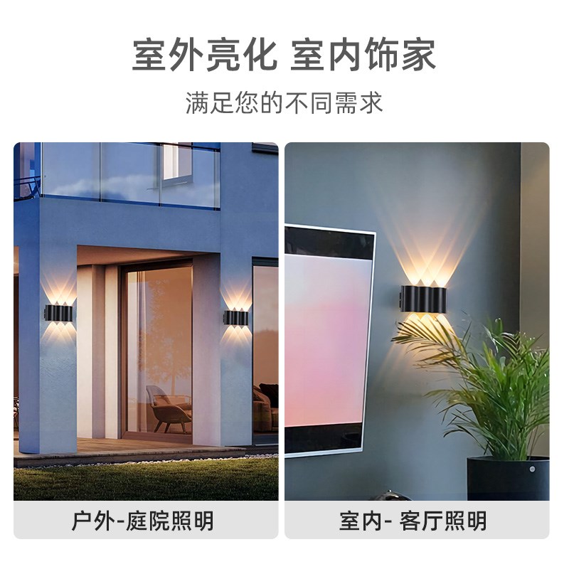招牌墙壁射灯壁灯店铺门头民宿酒店上下打光射灯户外背景墙楼梯灯