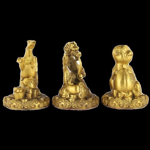 精工大号全黄铜十二生肖摆件全套纯铜属相牛虎龙鸡狗兔猴鼠工艺品