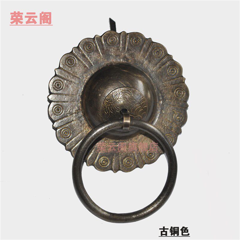 仿古纯铜门环拉手圆圈家具配件五金装修黄铜田园门锁具实木门拉手
