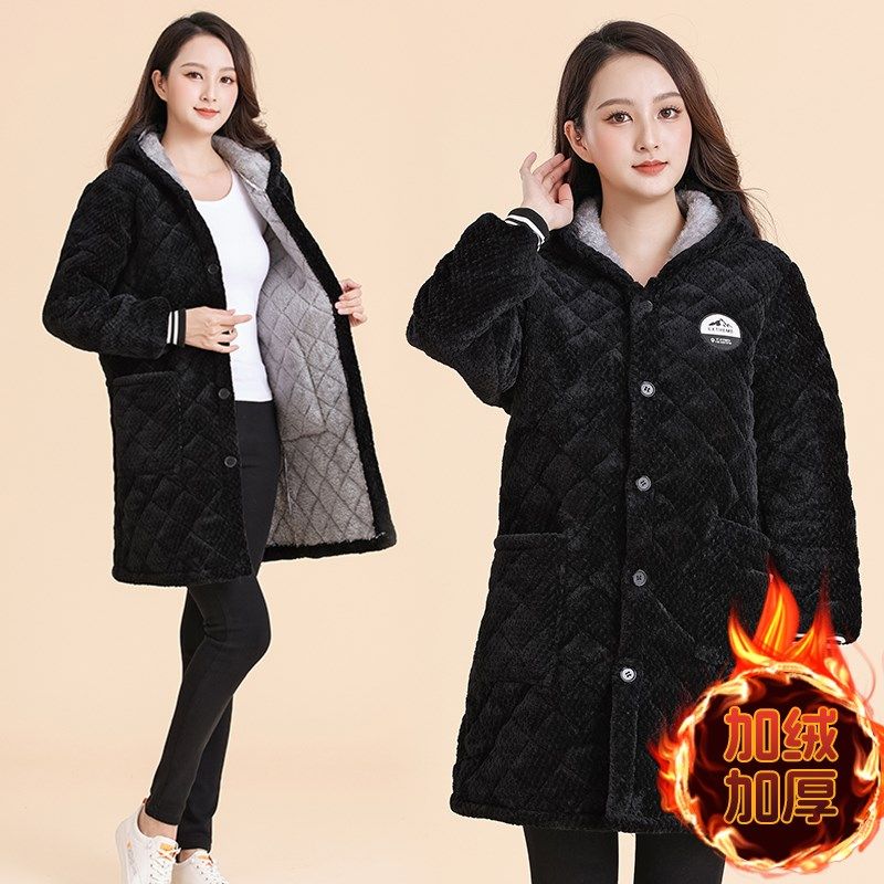 新款冬季加厚加棉保暖罩衣男女中长款棉衣外套工作服大码耐脏围裙