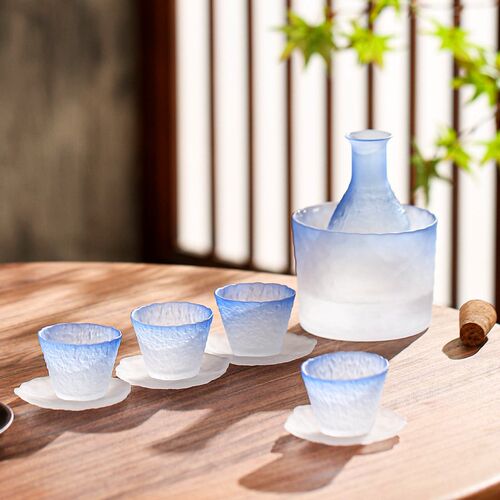 北欧蔚蓝清酒壶小酒杯白酒杯酒具烧酒酒盅家用烫酒温酒壶礼盒装