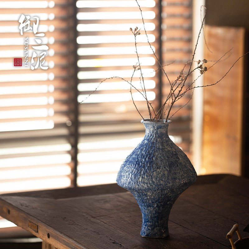 景德镇新中式陶瓷花瓶餐桌卧室插花台面民宿酒店复古风高级感摆件