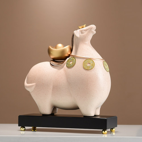 简约马上有钱软装装饰品 办公室桌面前台客厅电视柜创意摆件家用