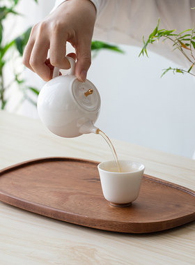 万三茶庄 日式木质托盘长方茶盘家用干泡盘功夫茶具茶台壶承