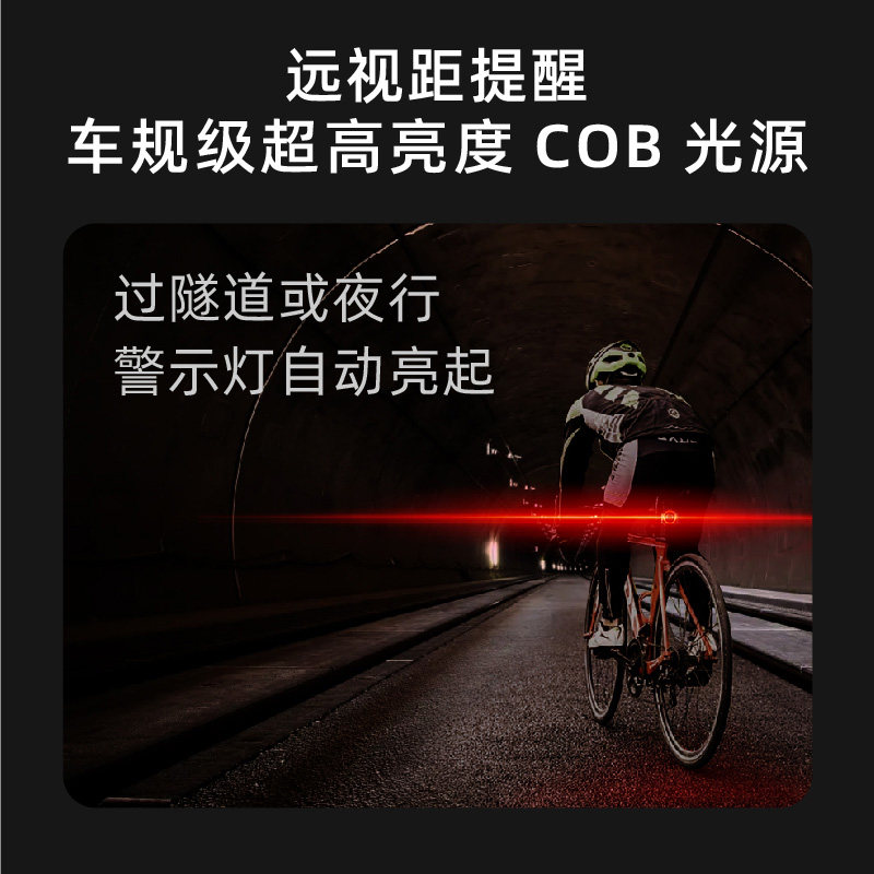 自行车尾灯防盗报警器(充电式)刹车灯夜灯车规级亮度加速度传感器